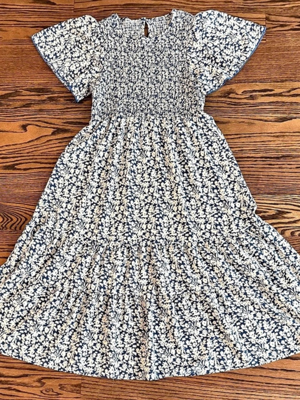 Floral Maxi Dress in Blue & White Like New